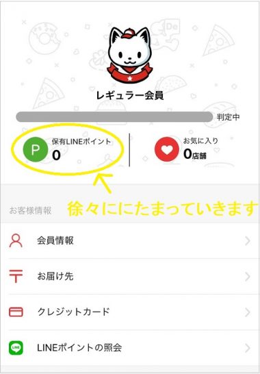 LINEポイントの表示画面
