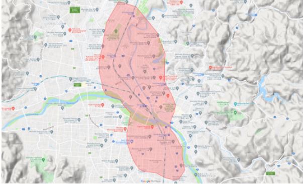 福島市の地図